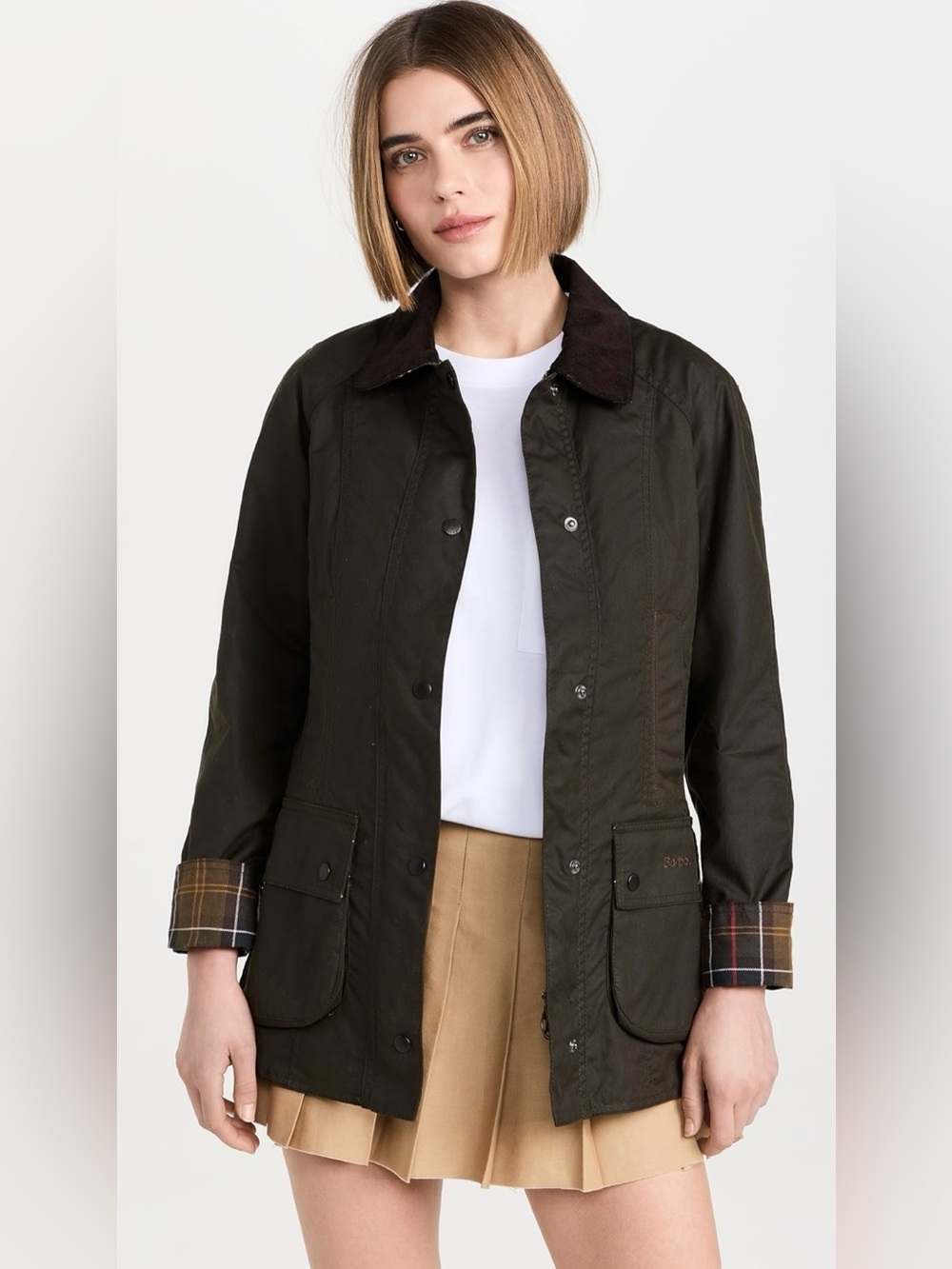 New Barbour Classic Beadnell Wax Jacket size US 4/UK 8